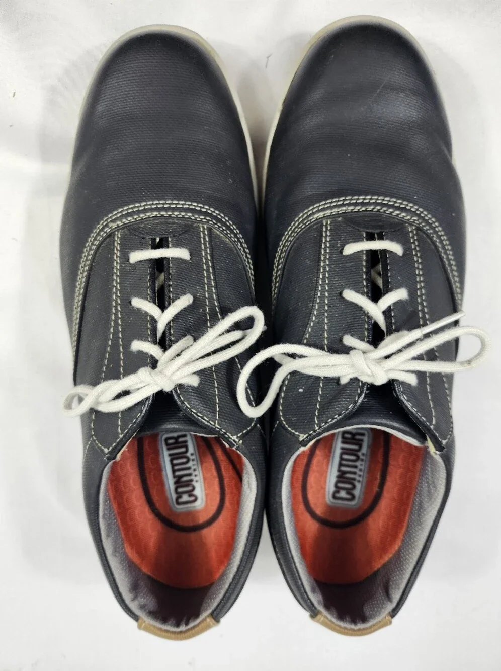 FootJoy Contour Mens 10.5 M Black Athletic Golf Shoes Soft Spikes